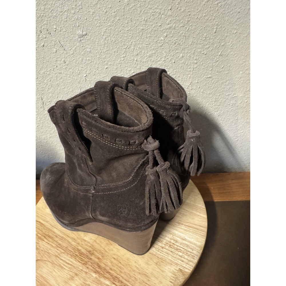 Ariat Duchess Western Cowboy Brown Boot Women's 9 B Side Zip Booties - Picture 6 of 9